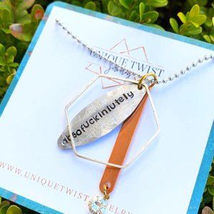 "absofu**inlutely" - Hand Stamped Necklace
